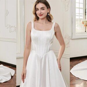 Darius Cordell - WT4870 - basque waist line satin wedding gown